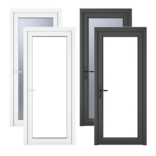 Pvc single door clear - single,